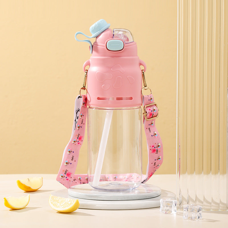 Kawaii Animal Kids Water Bottle with Strap – 1000ml