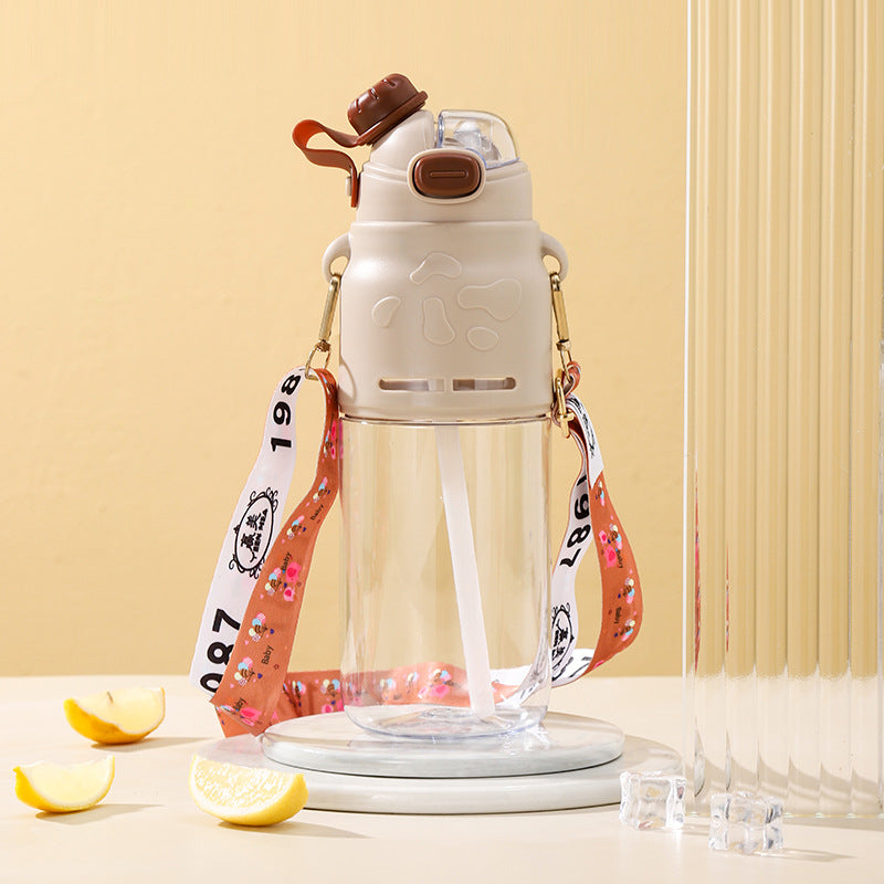 Kawaii Animal Kids Water Bottle with Strap – 1000ml