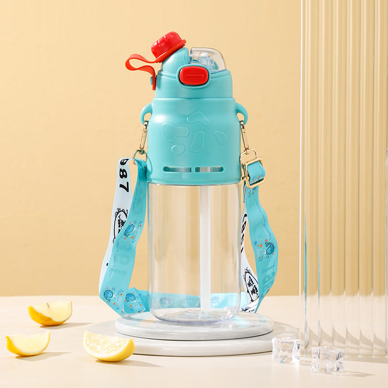 Kawaii Animal Kids Water Bottle with Strap – 1000ml