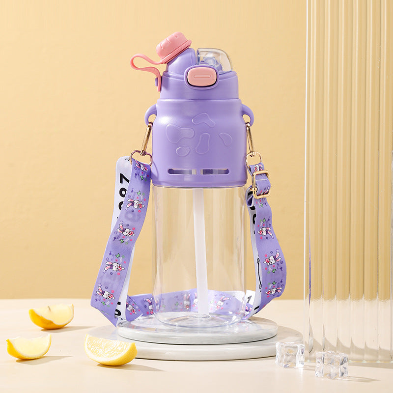 Kawaii Animal Kids Water Bottle with Strap – 1000ml