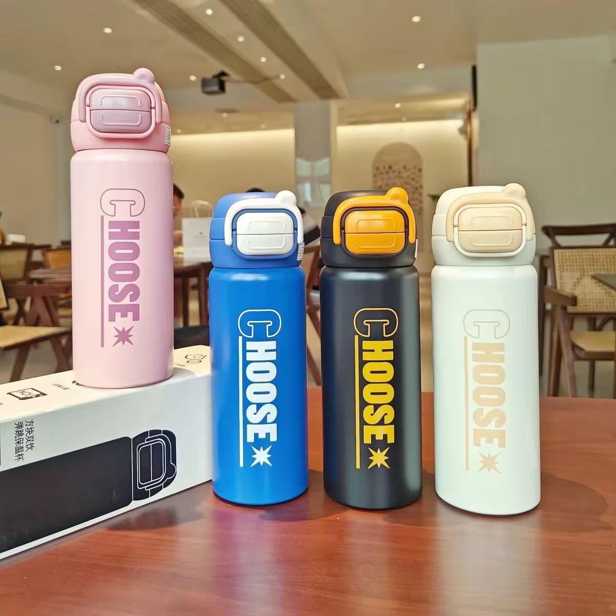 “CHOOSE” Leak-Proof Flip Lid Thermos Water Bottle – 500ml