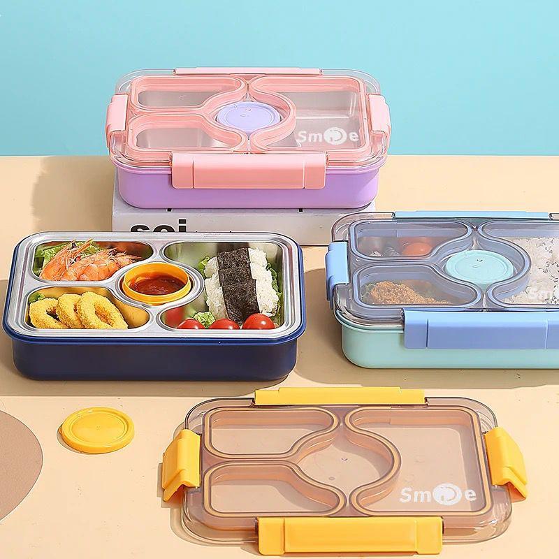 Deluxe 3-Compartment Leakproof Lunch Box – Stylish, Fresh & Portable! ✨