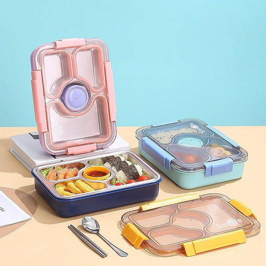 Deluxe 3-Compartment Leakproof Lunch Box – Stylish, Fresh & Portable! ✨