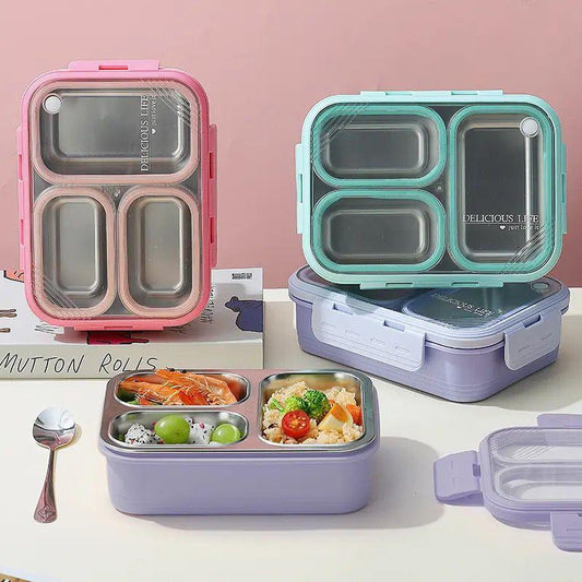 Deluxe 3-Compartment Leakproof Lunch Box – Stylish, Fresh &amp; Portable! ✨
